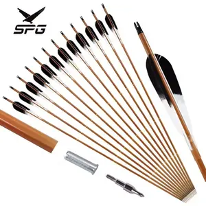 <span class=keywords><strong>ลูก</strong></span><span class=keywords><strong>ศร</strong></span>คาร์บอนไม้ไผ่ SPG สำหรับยิงธนูแบบดั้งเดิม ใช้กับธนู Recurve ขนไก่งวง พร้อม Nock Rest ความแข็ง 500 Spine ความยาว 32 นิ้ว พร้อมหัว<span class=keywords><strong>ลูก</strong></span><span class=keywords><strong>ศร</strong></span>สำรอง - Product Image 1