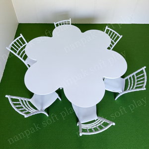 <span class=keywords><strong>Mesa</strong></span> de Actividades Infantil <span class=keywords><strong>con</strong></span> Forma de Flor Blanca, <span class=keywords><strong>Mesa</strong></span> de Juego de Madera Blanca para Centro de Juegos Interior, Jardín de Infancia, Preescolar - Product Image 6
