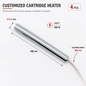 Calentador de Cartucho de Calentamiento Rápido 24V 48V 110V 120V 230V 100W 150W 200W 300W, Calentador de Cartucho de Resistencia Eléctrica para Moldeo por Inyección - Product Image 6