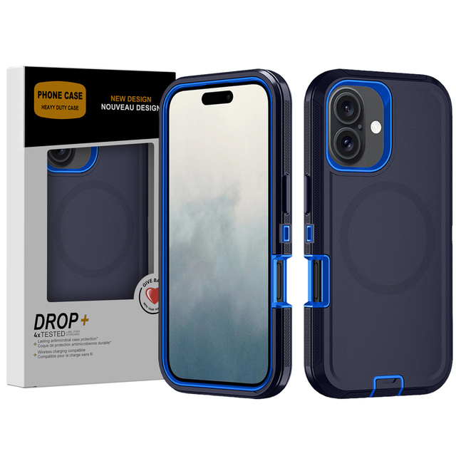 360 Defender 3 in 1 With Belt Clip Kickstand Back Cover Wireless Charging Magnetic Phone Case for iPhone 11 13 14 15 16 Pro Max