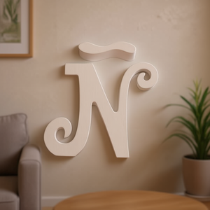 Lettera decorativa in legno Ilan N 14,5 cm, decorazione da parete per la casa - Product Image 3