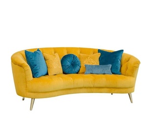 Sillón de Diseño Moderno para Sala de Estar, Sofá de Terciopelo de 2-3 Plazas con Estructura de Acero Inoxidable para Hotel, Cafetería y Hogar - Product Image 5