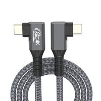 Cable USB4 de 1 m en Ángulo Recto de 90 Grados, Macho a Macho, 40 Gbps, 240 W, 8K, 60 Hz, Compatible con Thunderbolt 4