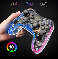 Manette de jeu filaire et sans fil, 10 couleurs RVB, double moteur de vibration, batterie intégrée de 800 mAh, manette de jeu pour Nintendo Switch Pro