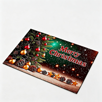 Maßgefertigte Weihnachtsmann-Bedruckte Polyester-Fußmatte Rutschfest Absorbierend Festliche Dekoration für Eingang Weihnachtsgeschenk Bodenmatte
