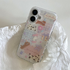 เคสลายสก็อตวิ้งๆ น่ารัก ลายสุนัข สำหรับ iPhone 17 Pro Max 16 15 14  แบบสองชั้น ป้องกันอย่างดี สำหรับสาวๆ - Product Image 4