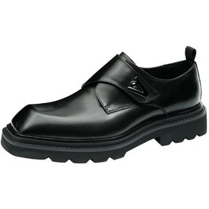 Chaussures plates formelles pour hommes en cuir véritable faites à la main haut de gamme, à bout carré, antidérapantes, sur mesure, luxueuses, pour l'automne - Product Image 4