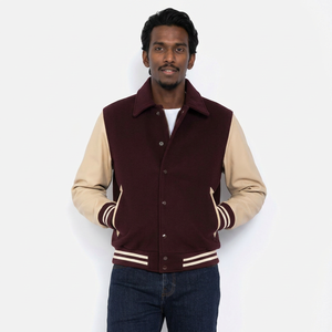 Custom Hot Selling Wool Varsity Jackets Leather Sleeve High Quality Letterman Jacket For <b>Men</b> - Product Image 1
