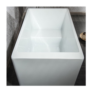 <span class=keywords><strong>Baignoire</strong></span> autoportante rectangulaire en acrylique blanc de luxe, <span class=keywords><strong>petite</strong></span> taille - Product Image 4