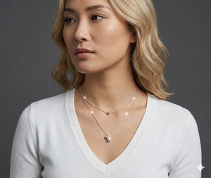 Elegantes adornos para el cuello pre-ensamblados, collares de doble hilera y dos niveles con longitudes de cadena variadas para eventos nupciales de mujer - Product Image 6