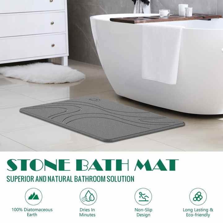 Diatom Stone Bath Mats - Non-Slip, Quick Drying, and Easy to Clean