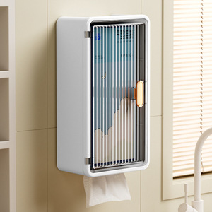 Boîte à mouchoirs pour salle de bain, sans perçage, étanche, support mural pour serviettes et serviettes hygiéniques - Product Image 2