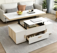 Table à thé multifonctionnelle moderne, double usage, pour petit appartement, meuble TV rétractable et pliable, combinaison salon/hôtel
