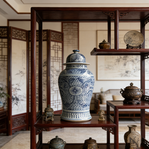 Pot <span class=keywords><strong>à</strong></span> gingembre en <span class=keywords><strong>porcelaine</strong></span> de Jingdezhen bleu et blanc peint <span class=keywords><strong>à</strong></span> la main de haute qualité, pot de temple en céramique pour la décoration intérieure - Product Image 6