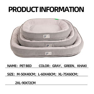 Venta al por mayor de logotipo personalizado de felpa corta gruesa esponja producto para mascotas gato perro Cama grande - Product Image 5