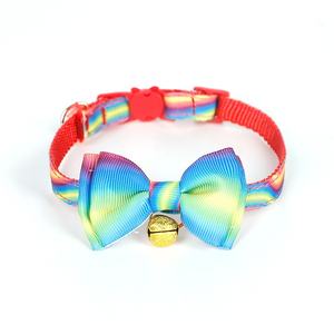 <span class=keywords><strong>Collar</strong></span> de gato con lazo desmontable con campana <span class=keywords><strong>Collar</strong></span> de cachorro de gatito Aplicación de estampado de poliéster para perros y gatos - Product Image 6