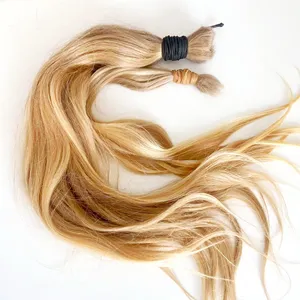 Unverarbeitetes rohes menschliches Haar Verlängerung jungfräuliches rohes blondes Haar Massenware unverarbeitetes natürliches seidiges glattes Massenhaar