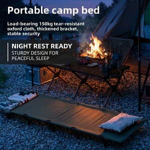 New Design Aluminum Folding Camping Bed Oxford Cloth Portable <b>Cot</b> Lightweight Low-Profile Outdoor Travel Hiking Self-Drive Low-p - Product Image 3