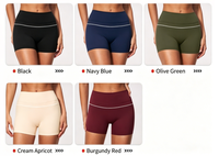 Nouveau short de yoga grande taille 2026 en Spandex/Nylon, color-block, taille haute, effet ventre plat, rehausseur de fessier, infroissable, Amflex
