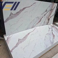 Panneaux muraux en PVC imitation marbre VELL, prix de gros, finition brillante, feuille de marbre UV, panneau PVC