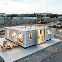 Maison préfabriquée modulaire extensible à double aile personnalisable de 30 pieds ou 40 pieds, bureau mobile détachable pour l'extérieur