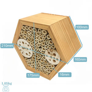 Casa hexagonal de abejas de bambú Natural para jardín al aire libre, casa de abejas de madera - Product Image 2