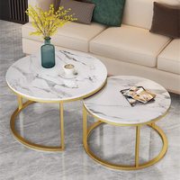 Table basse en marbre style marbre, salon, table basse en bois 2 pièces