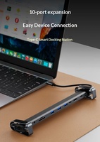 Convertisseur Hub Type-C 10-en-1, lecteur de carte USB3.0 HD, audio, interface Ethernet, station d'accueil multifonction pour ordinateur portable
