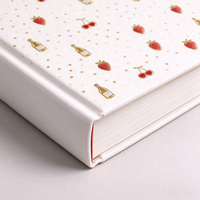 Buku Catatan Hardcover A5 Custom dengan Pola Anggur Buah Berlapis Emas, Jurnal Logo Custom, Planner Grosir