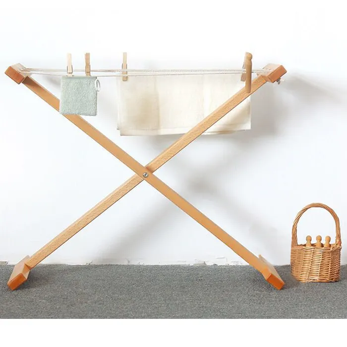 Школьная мебель, деревянные материалы Монтессори для детей, бельевая лошадь из Букового дерева