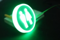 Layar bundar Led cerdas HPL pintu kamar mandi umum lampu tanda Toilet