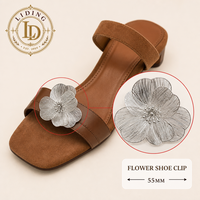 Clip de chaussure en forme de fleur 55 mm, breloque en cuivre estampé pour lacets, attache métallique, tailles personnalisées, OEM ODM, recyclé GRS