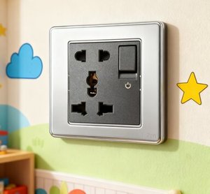 Prise commutée universelle MGA avec indicateur Acier inoxydable de qualité 304 Cuivre argenté Fer ignifuge PC SPCC - Product Image 3