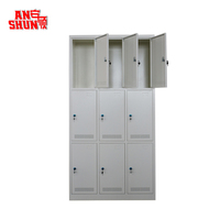 Armoire de rangement en acier KD pour salle de sport, école et salle du personnel, casier métallique moderne à 9 portes