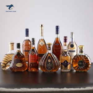 Precio de fábrica estándar americano de cristal de botella de vidrio transparente botella de Brandy con tapa - Product Image 6
