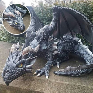 Décoration de jardin gothique, Sculpture artisanale en résine, grand <span class=keywords><strong>Dragon</strong></span> squattant, vente en gros - Product Image 2