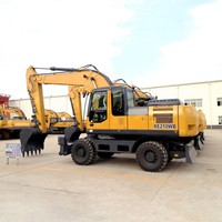 Nouvelle pelle sur pneus chinoise de 21 tonnes, 0,86 m³, modèle XE210WB, avec hauteur de fouille de 9000 mm, pièces de moteur diesel pour pelle.