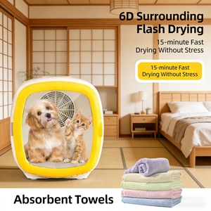 Box Asciugatura Intelligente in Plastica per Cani e Gatti - <span class=keywords><strong>Sterilizzazione</strong></span> Silenziosa Domestica, Flusso d'Aria 6D, Controllo Temperatura AI, Ricaricabile - Product Image 1