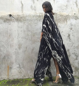 Designer Boho Bohemian Women's Wear Rayon Tie Dye Long <b>Kaftan</b> - Product Image 3