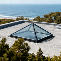 Fenêtre dôme panoramique automatique à ouverture par le haut en aluminium et verre trempé, insonorisée, à haute efficacité énergétique et anti-chaleur, design moderne et personnalisé