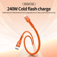 Câbles de chargeur de téléphone tressés en cuivre pur de haute qualité 240W 5A pour Carplay USB C Type C, cordon de charge rapide pour tous les appareils Type C