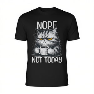 Camiseta de manga larga con estampado de gato con la frase divertida No, no hoy - Product Image 2