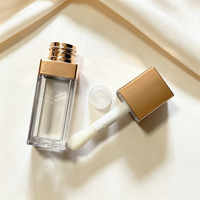 Neue Quadratische Tube mit Goldkappe 10ml Leere Plastiktube mit Großem Applikator Lipgloss-Tube Lippenstift Kosmetikbehälter