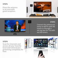 Amplificado HD de la antena de TV Digital con 50 millas de soporte 4k HD 1080p gratis canales locales