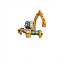 Drague amphibie excavatrice polyvalente pour le dragage de rivières, moteur diesel, capacité de travail 90m³/h