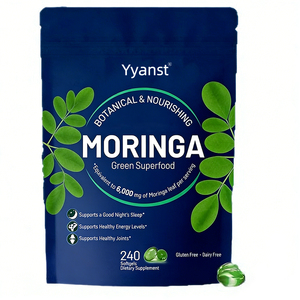 Suplementos Vegetarianos Naturales OEM/ODM, Función Digestiva, Metabolismo, Salud, Cápsulas Blandas de Hoja de Moringa Orgánica - Product Image 1