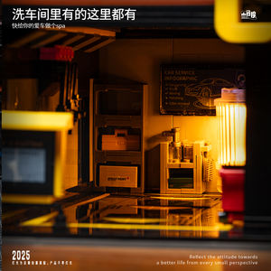 JD113 Vintage Car <span class=keywords><strong>Club</strong></span> Café Café Boutique & Réparation <span class=keywords><strong>Garage</strong></span> Blocs de Construction Kit Assemblage Modèle Auto Enthusiast Scène Briques Ensemble - Product Image 4