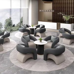 Juego de Mesa y Sillas Redondas de Lujo Ligero 2025 <span class=keywords><strong>para</strong></span> Hotel, Oficina de Ventas, Recepción, Salón de Belleza, Diseño de Salón - Product Image 3