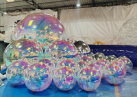 Boule miroir géante personnalisée, sphère gonflable en PVC réfléchissante, ballon brillant gonflable pour la décoration de fêtes de Noël, de mariages et d'événements
