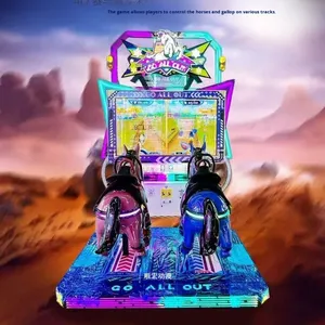 Grande machine de jeu de simulation d'équitation et de tir à monnayeur, personnalisable, pour deux joueurs, en fibre de verre, 110/220V - Product Image 2
